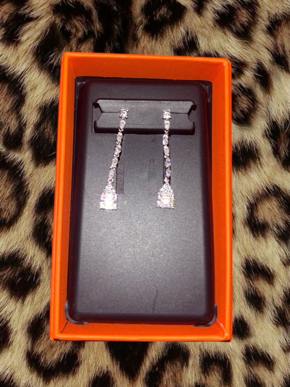 Sterling Silver Cubic Zirconia MOISSANITE 3.00CTW Drop Earrings